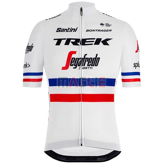 Maglia Trek Segafredo Campione Francia Manica Corta 2018 Bianco - Clicca l'immagine per chiudere